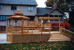 gazebo with deck and stairs